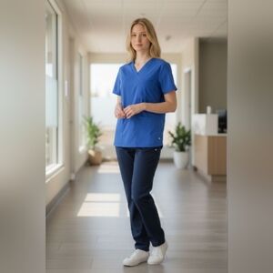 Blue Women's Scrub Top
